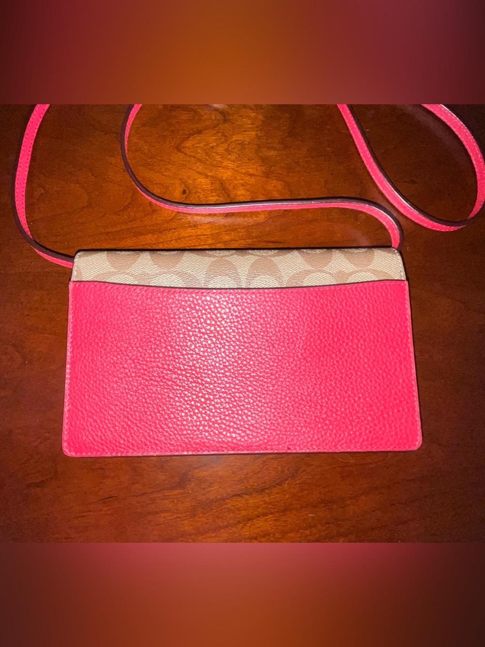 Coach Beige and Pink Signature Crossbody - Picture 2 of 3